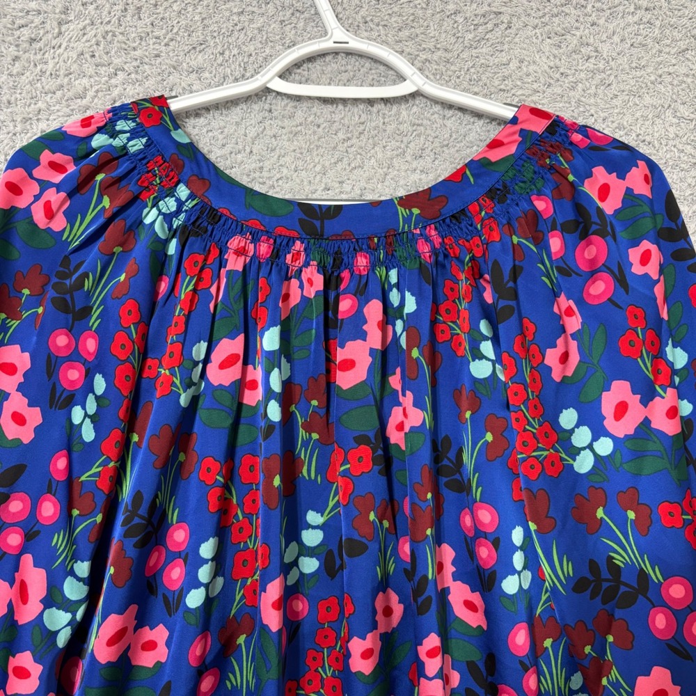 Going Out Floral Peasant Blouse 4X Flowy Statement Boho Top Balloon Sleeve - Picture 7 of 10